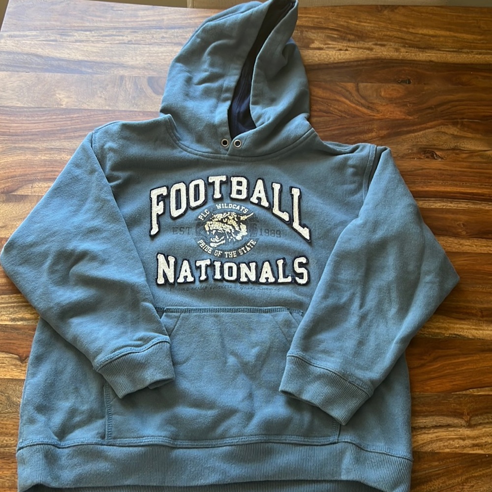 Blue kids Football Hooded sweatshirt jacket